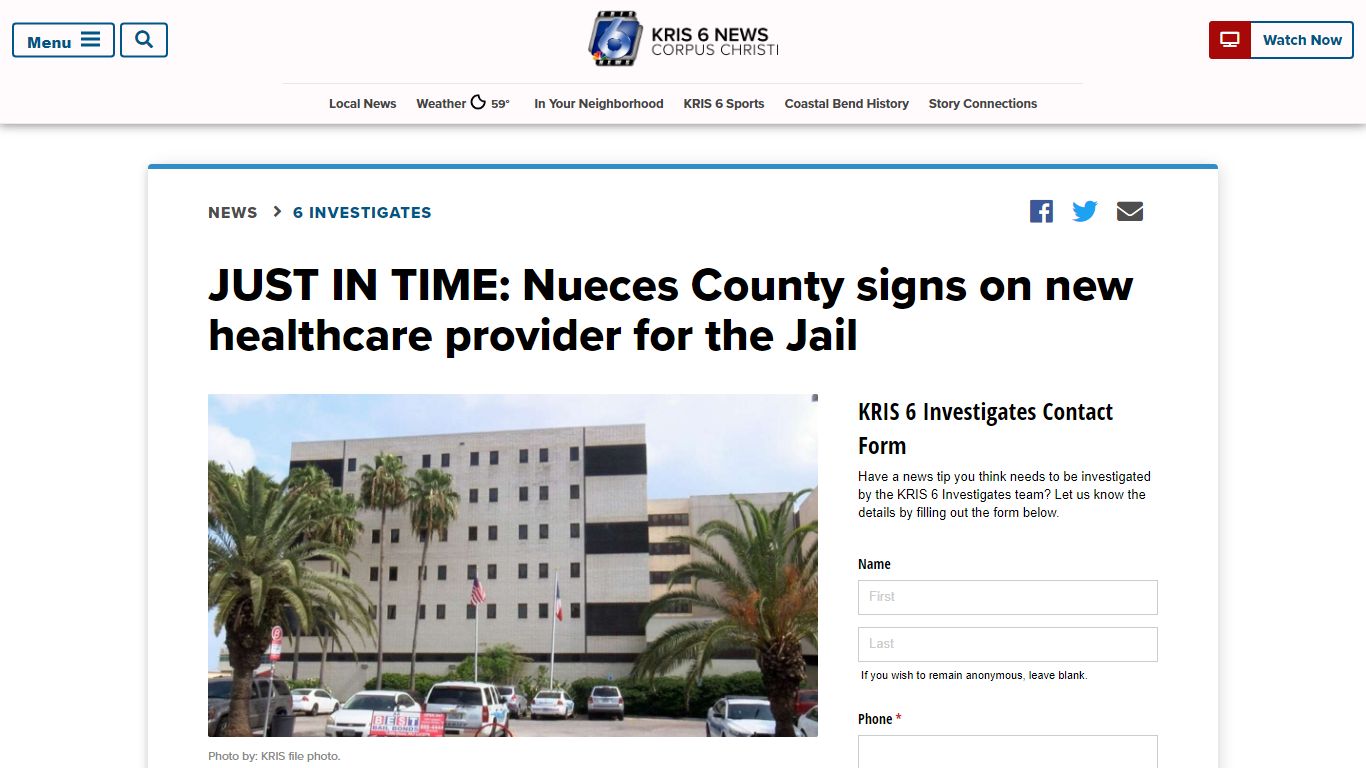 JUST IN TIME: Nueces County signs on new healthcare provider for the Jail